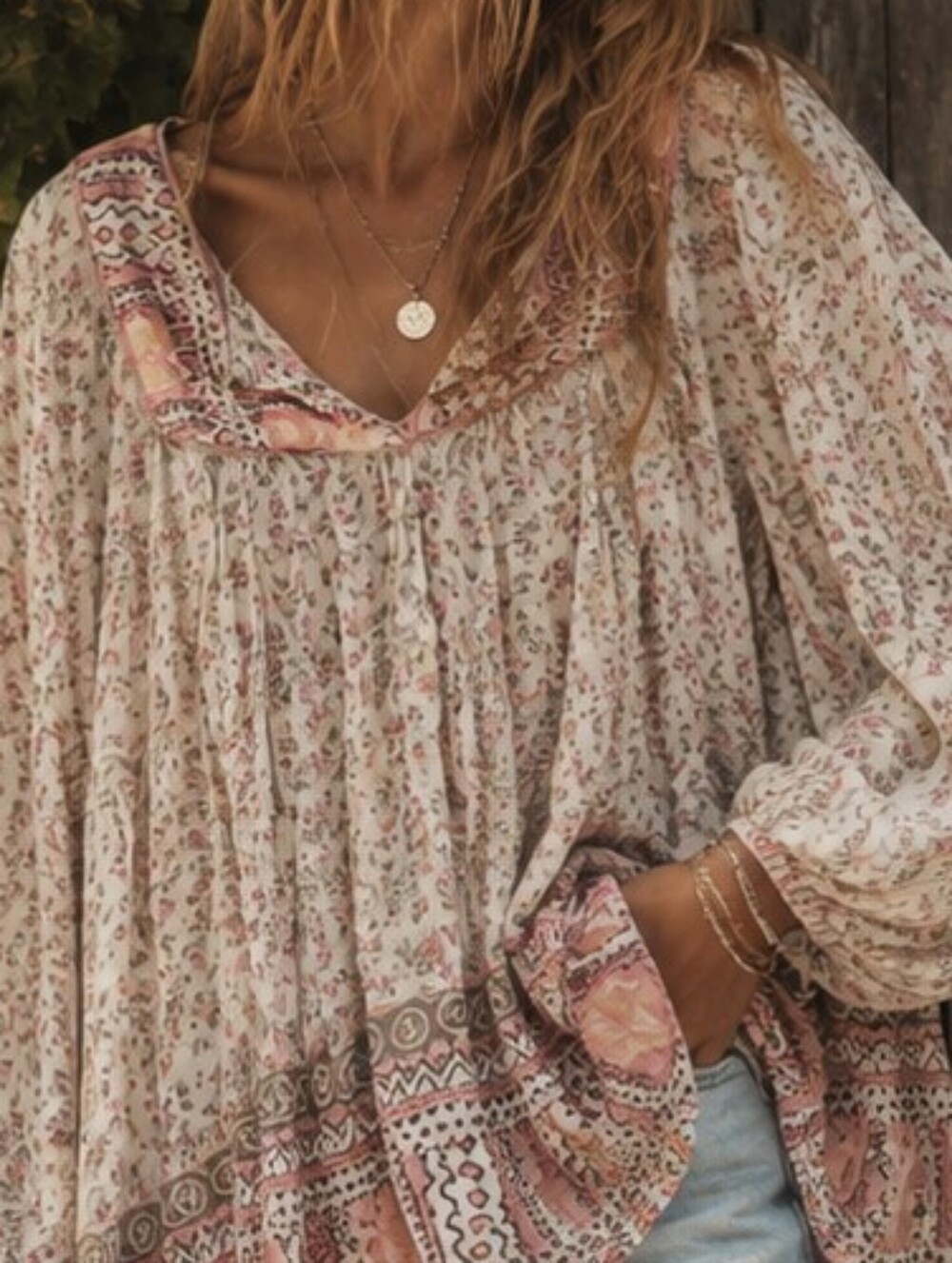 Free People Dream Lover Tunic Shirt Top NWT Size S White Combo